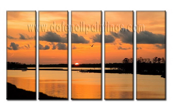 Modern Oil Paintings on canvas sunglow painting -set08034