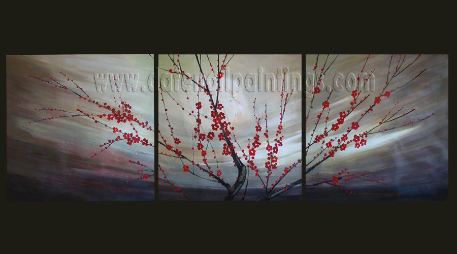 Modern Oil Paintings on canvas flower painting -set08083