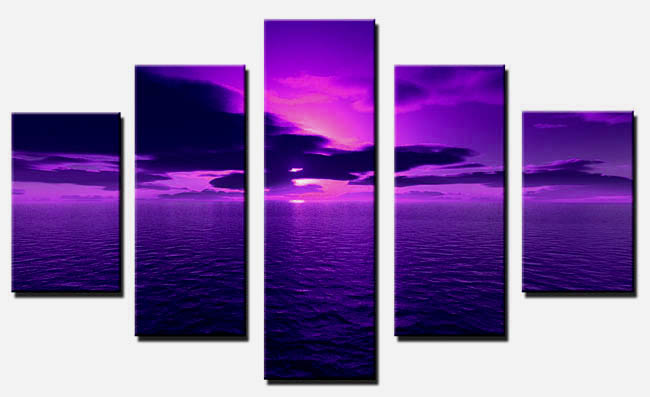 Modern Oil Paintings on canvas sunset glow painting -set08158