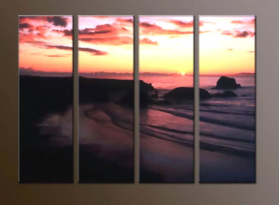 Modern Oil Paintings on canvas sunrise painting -set10055