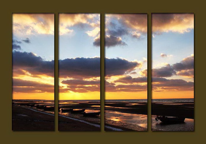 Modern Oil Paintings on canvas sunrise painting -set10082