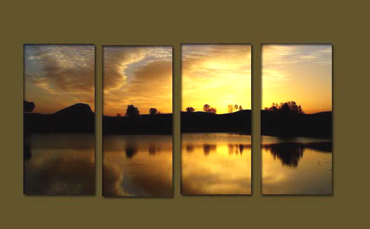 Modern Oil Paintings on canvas sunrise painting -set10083