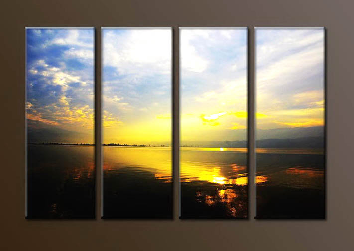 Modern Oil Paintings on canvas sunrise painting -set10103