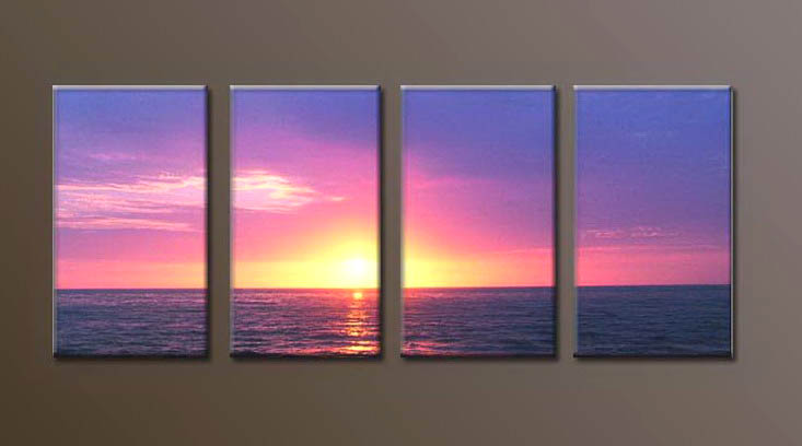 Modern Oil Paintings on canvas sunrise painting -set10105