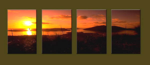 Modern Oil Paintings on canvas sunglow painting -set10116