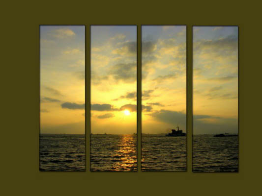 Modern Oil Paintings on canvas sunrise painting -set10127