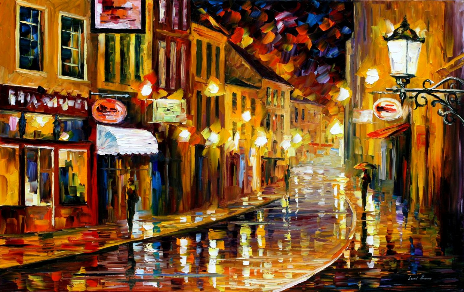 Modern impressionism palette knife oil painting City014