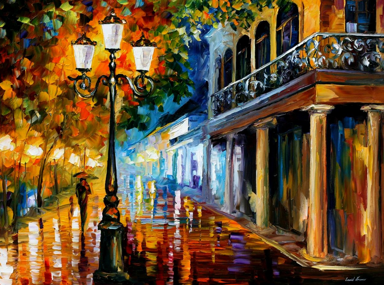 Modern impressionism palette knife oil painting City019