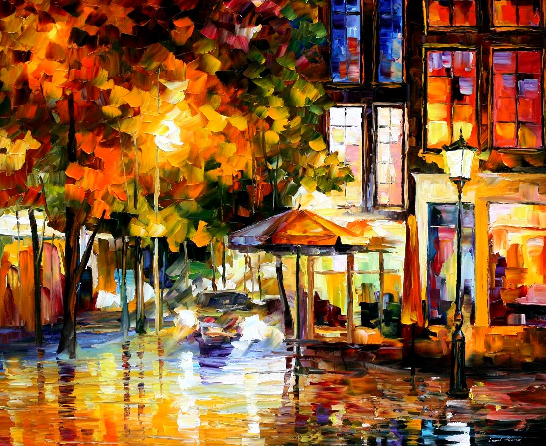 Modern impressionism palette knife oil painting City067