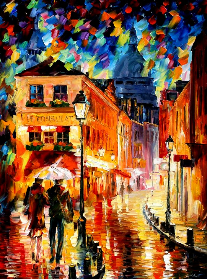 Modern impressionism palette knife oil painting City092