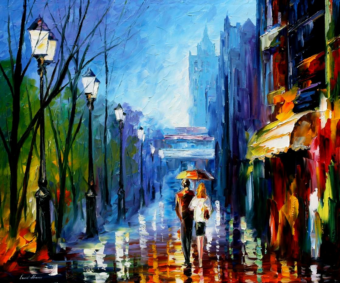 Modern impressionism palette knife oil painting City093