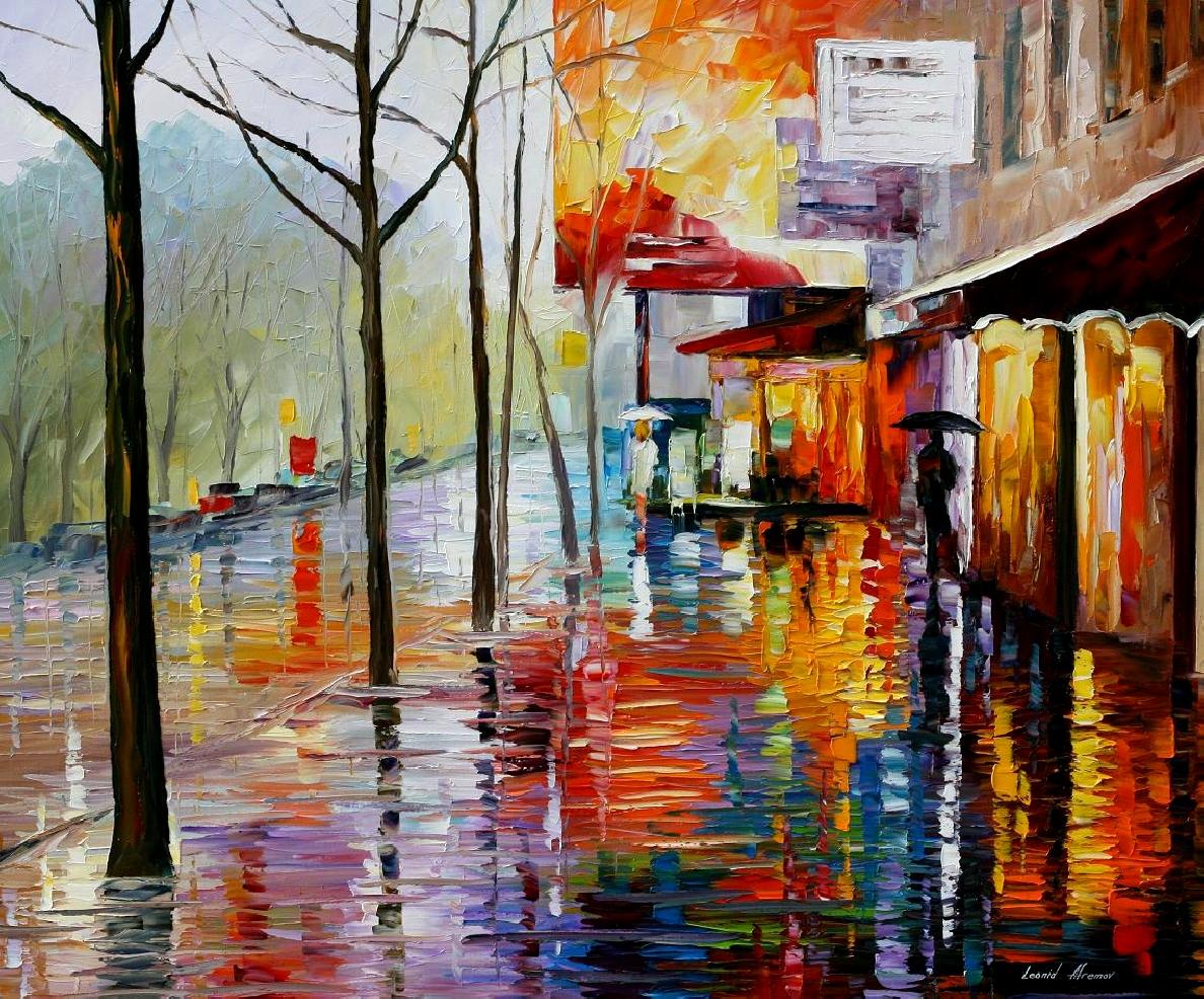 Modern impressionism palette knife oil painting City094