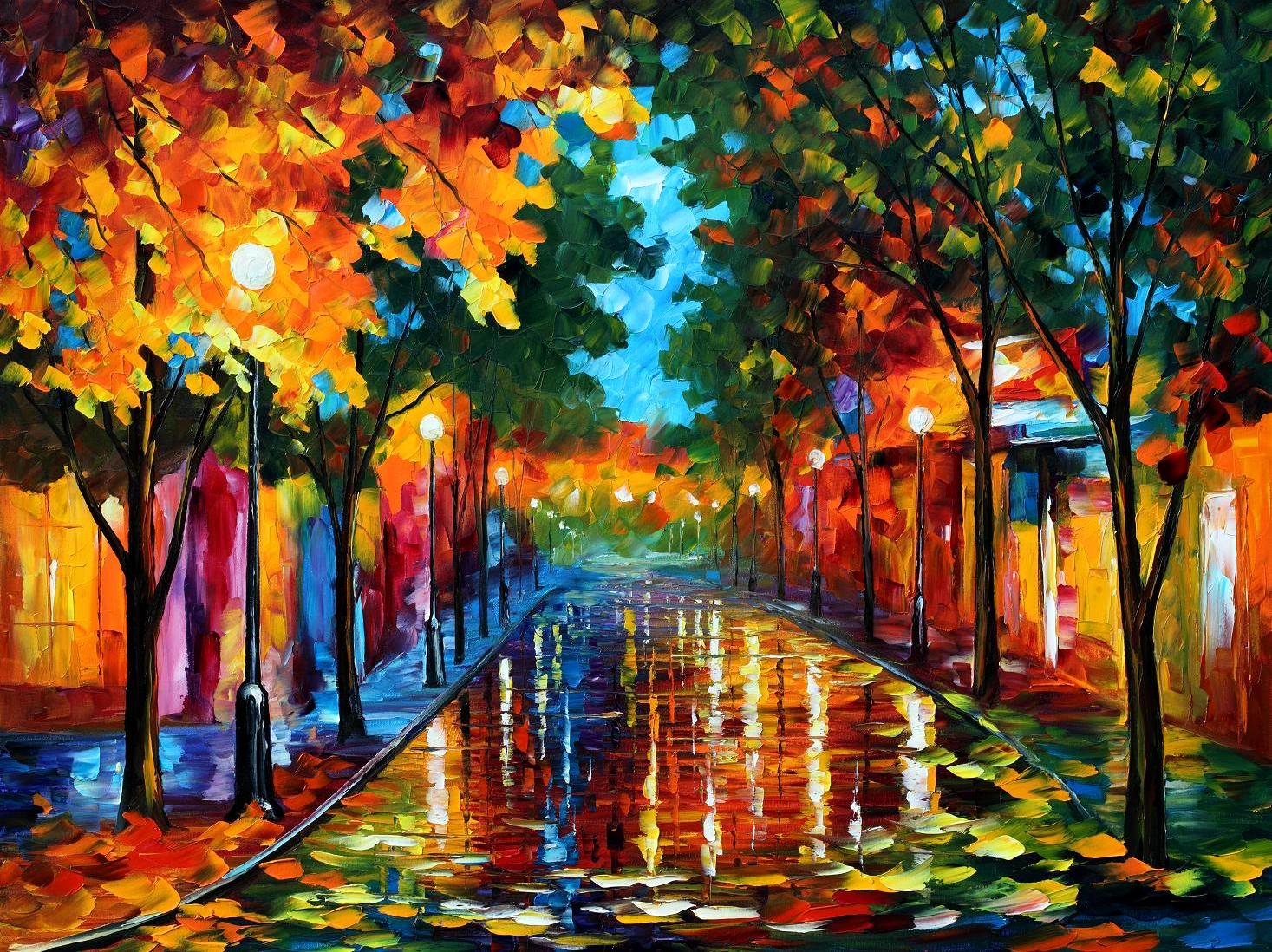 Modern impressionism palette knife oil painting kp15146