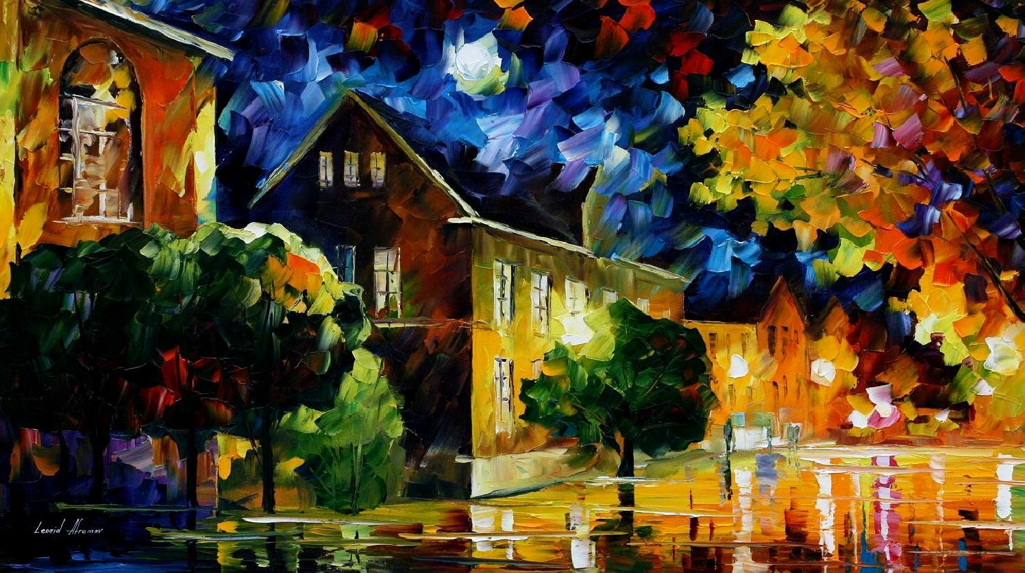 Modern impressionism palette knife oil painting kp15170