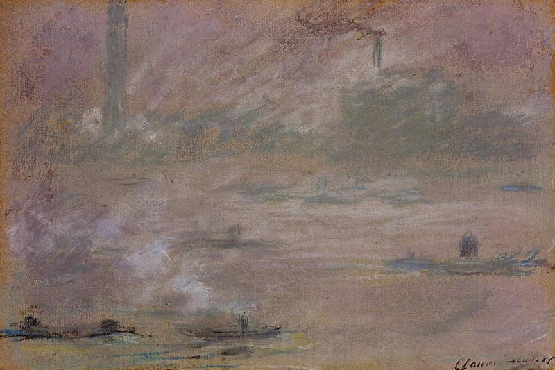 Cloude Monet Oil Paintings Boats on the Thames, London 1901 - Click Image to Close