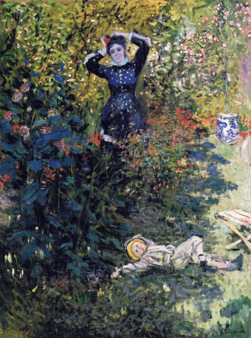 Camille and Jean Monet in the Garden at Argenteuil 1873 - Click Image to Close