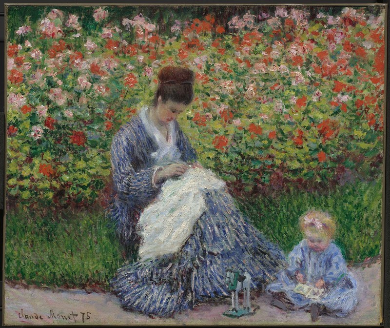 Camille Monet and a Child in the Artist s Garden in Argenteuil - Click Image to Close