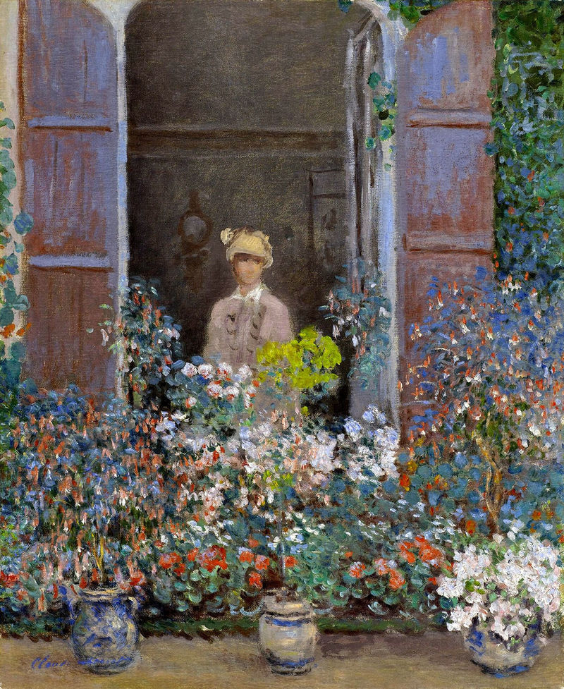 Camille Monet at the Window, Argentuile 1873 - Click Image to Close