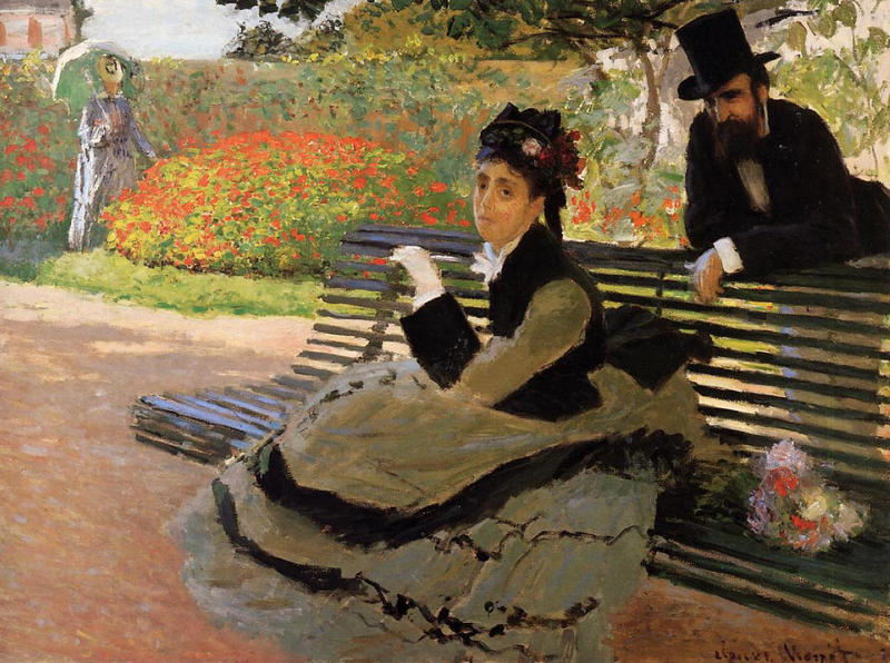 Cloude Monet Oil Paintings Camille Monet on a Garden Bench 1873 - Click Image to Close