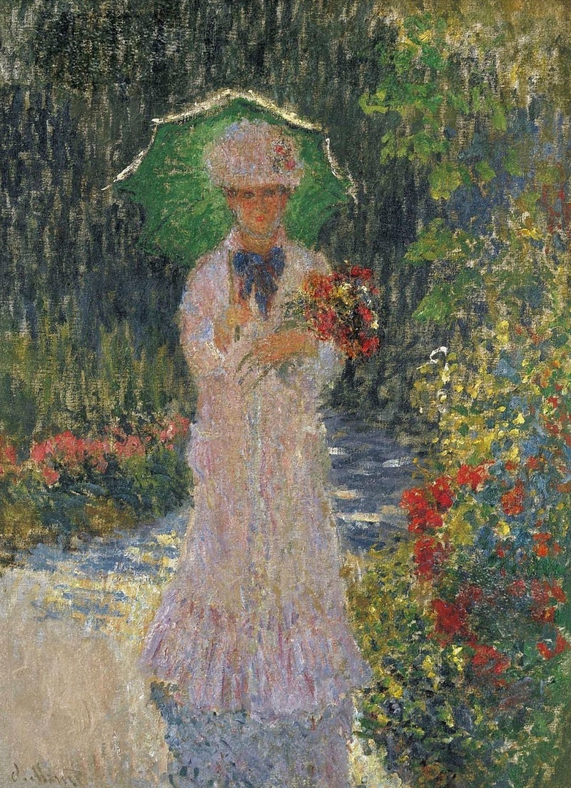 Cloude Monet Oil Paintings Camille with Green Parasol 1876 - Click Image to Close