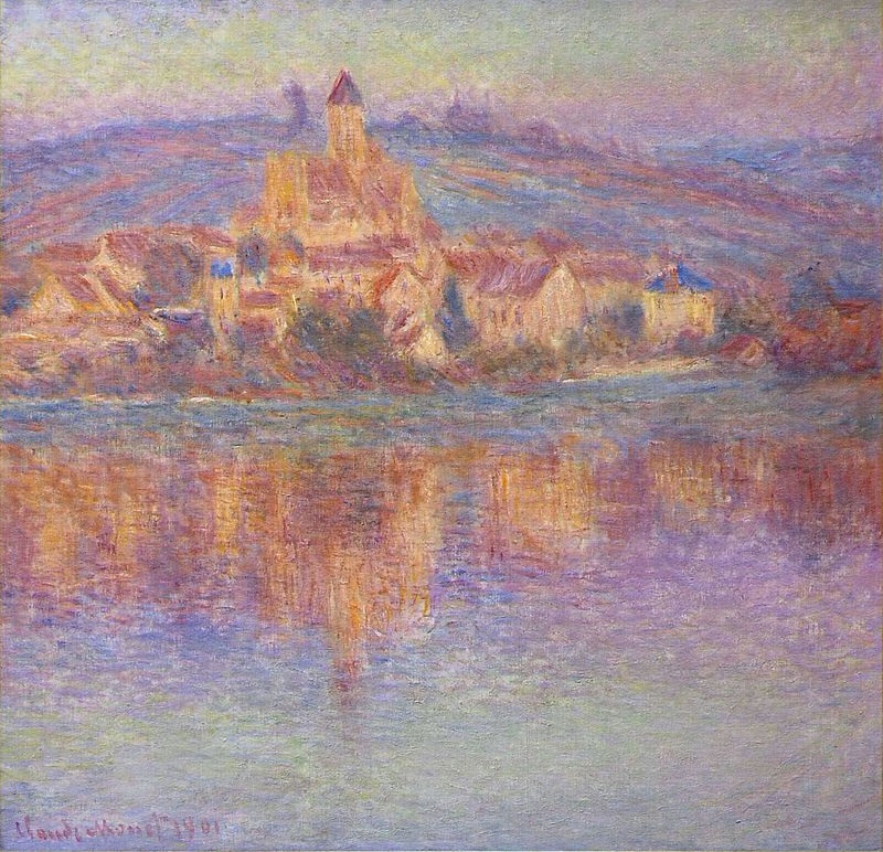 Cloude Monet Classical Oil Paintings Vetheuil at Sunset 1901 - Click Image to Close