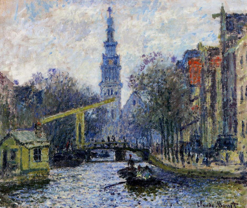 Cloude Monet Oil Painting Canal in Amsterdam 1874 - Click Image to Close