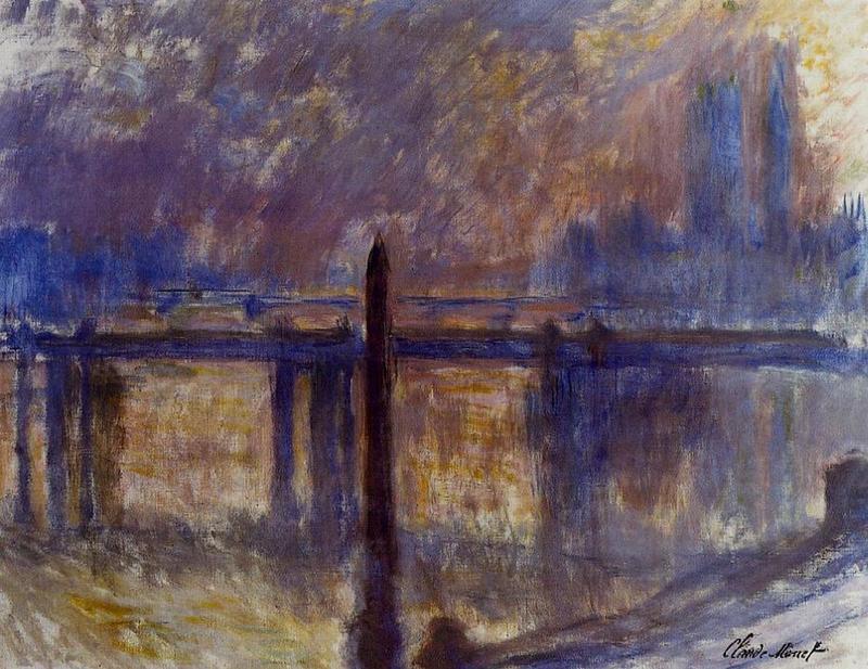 Monet Paintings Charing Cross Bridge, Cleopatra's Needle 1901