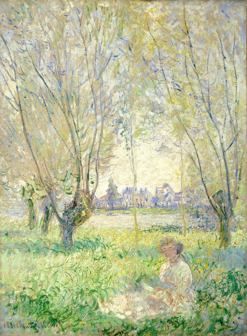 Cloude Monet Oil Paintings Woman Sitting under the Willows 1880