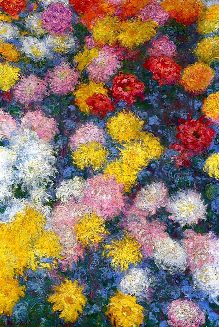 Cloude Monet Classical Oil Paintings Chrysanthemums 1897 - Click Image to Close