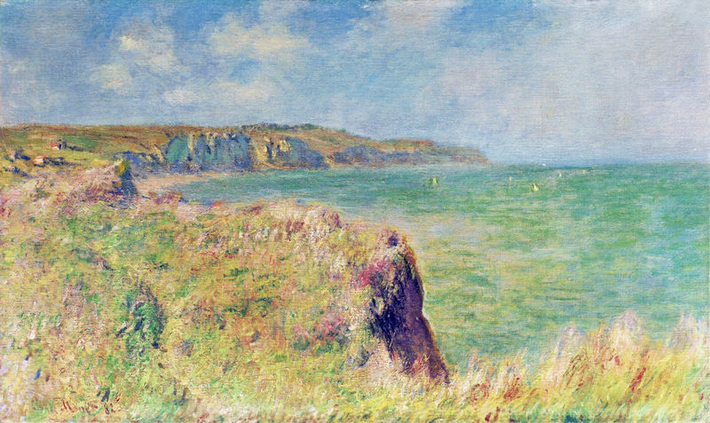 Cloude Monet COil Paintings Edge of the Cliff at Pourville 1882 - Click Image to Close