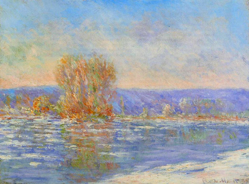 Cloude Monet Oil Paintings Floating Ice near Bennecourt 1893 - Click Image to Close