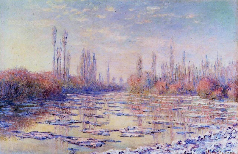 Cloude Monet Oil Paintings Floating Ice on the Seine 1880 - Click Image to Close