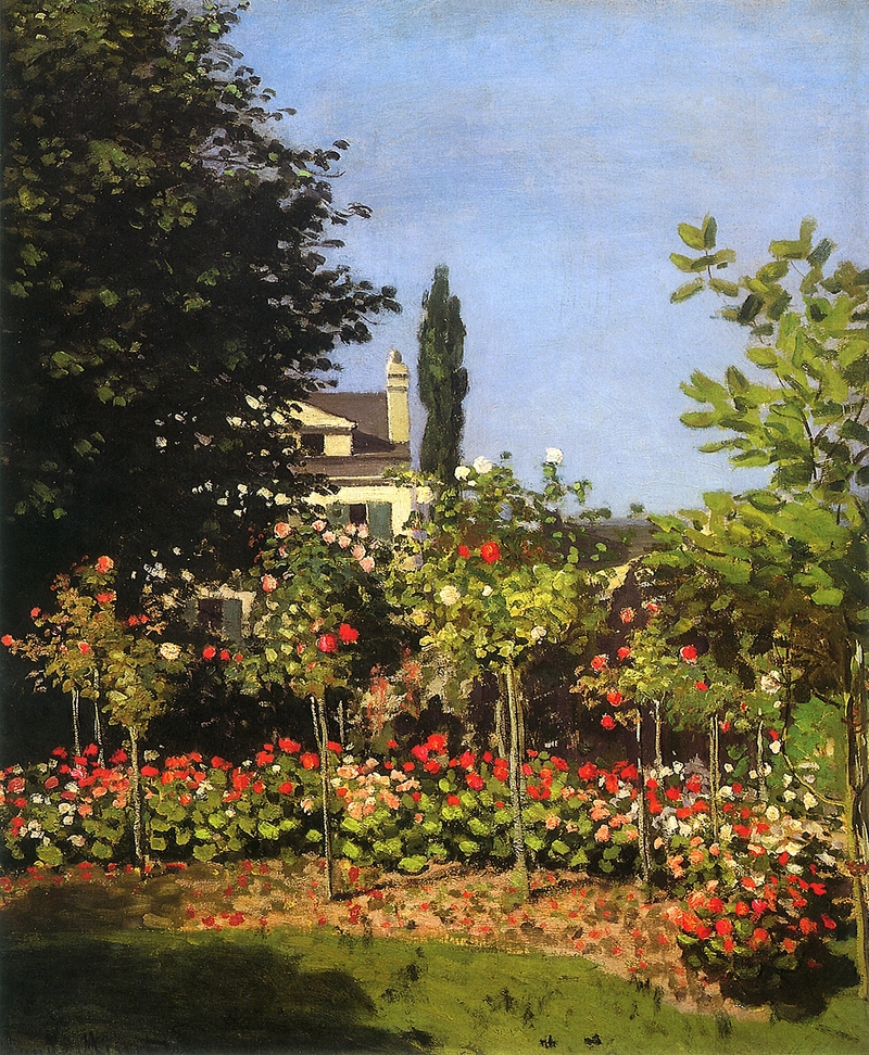 Cloude Monet Classical Oil Paintings Garden in Bloom at Sainte - Click Image to Close