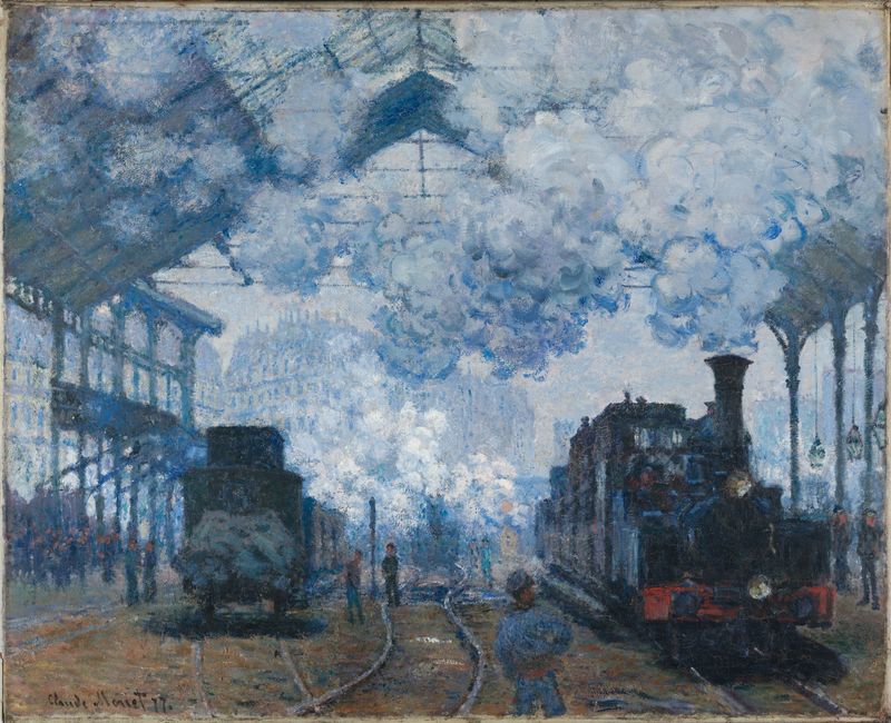 Cloude Monet Classical Oil Paintings Gare St.-Lazare Fogg 1877 - Click Image to Close