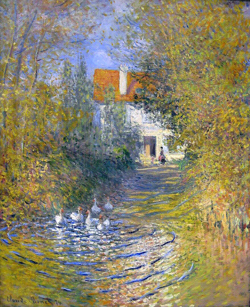 Cloude Monet Classical Oil Paintings Geese in the creek 1874 - Click Image to Close