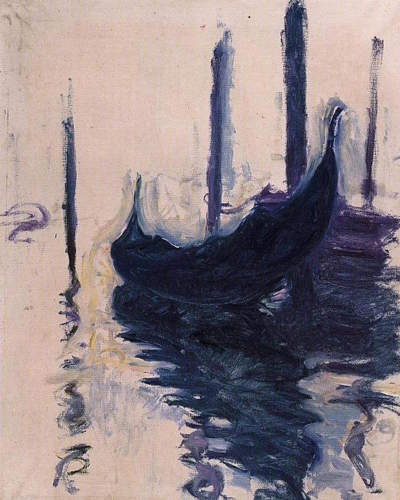 Cloude Monet Classical Oil Paintings Gondola in Venice 1908 - Click Image to Close