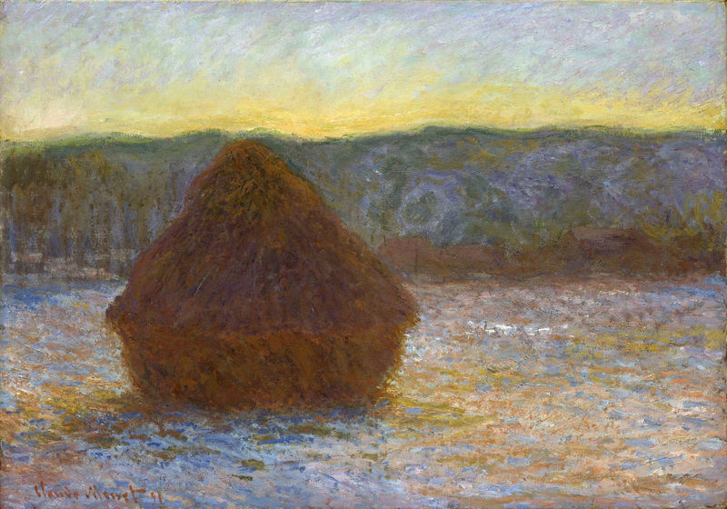 Cloude Monet Oil Paintings Grainstack, Thaw, Sunset - Click Image to Close