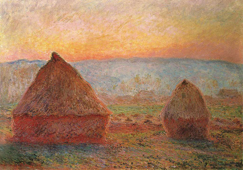 Cloude Monet Oil Paintings Grainstacks at Giverny, Sunset 1889 - Click Image to Close