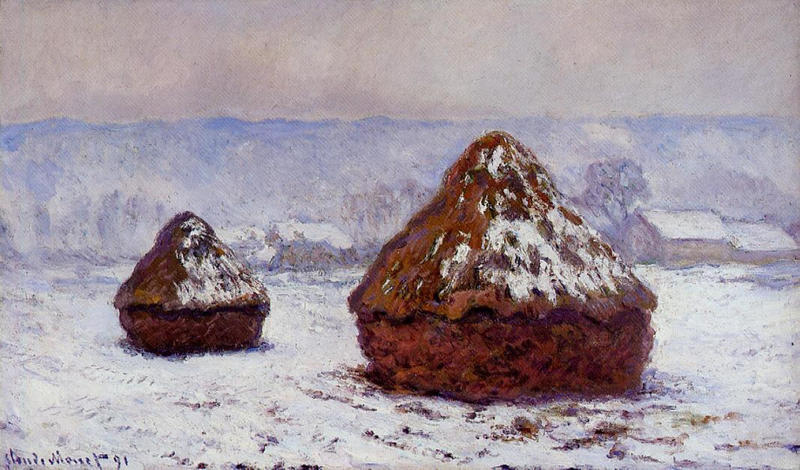 Cloude Monet Oil Paintings Grainstacks, Snow Effect 1891 - Click Image to Close