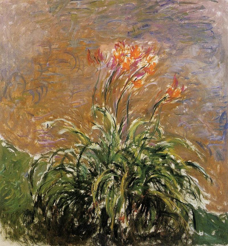 Cloude Monet Classical Oil Paintings Hamerocallis 1917