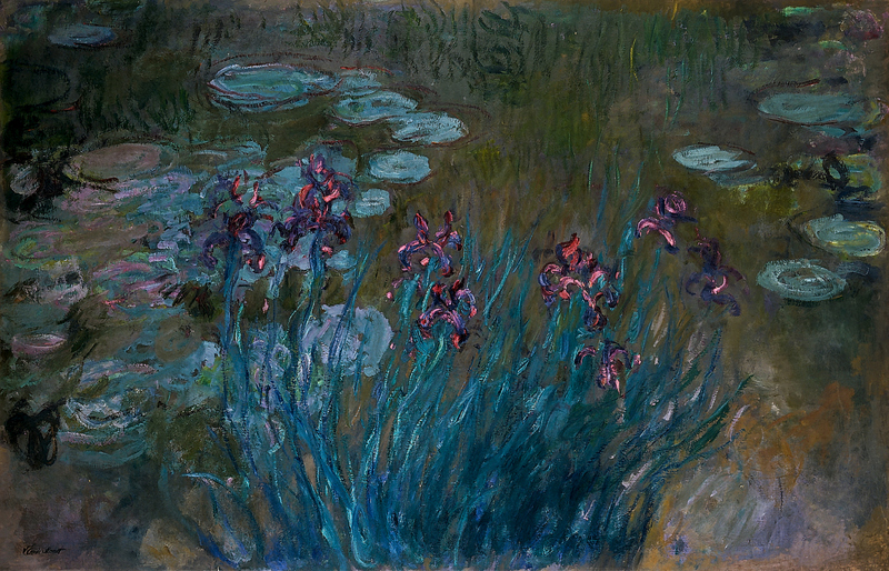 Cloude Monet Oil Paintings Irises and Water-Lilies 1917 - Click Image to Close