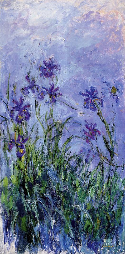 Cloude Monet Paintings Lilac Irises 1917