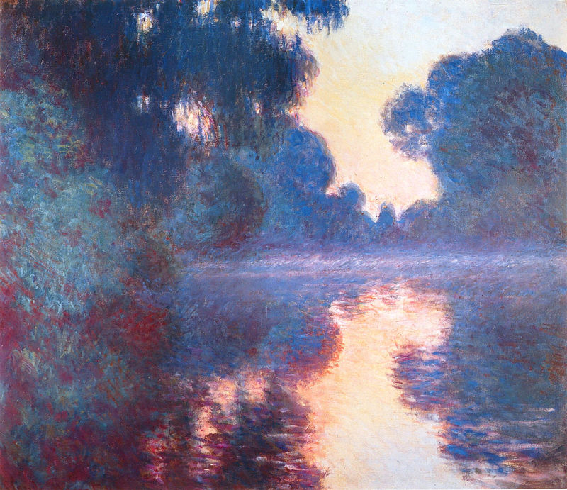 Cloude Monet Oil Painting Misty Morning on the Seine in Bue 1897 - Click Image to Close