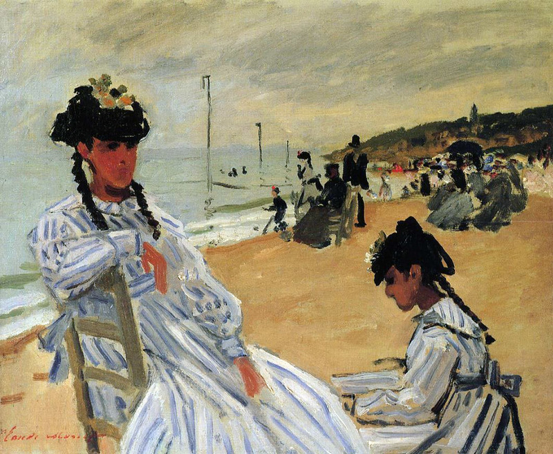 Cloude Monet Oil Painting On The Beach At Trouville 1871 - Click Image to Close