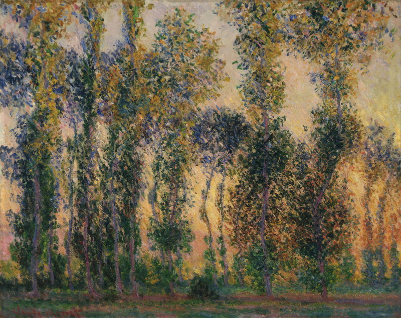 Cloude Monet Painting Poplars at Giverny 1887