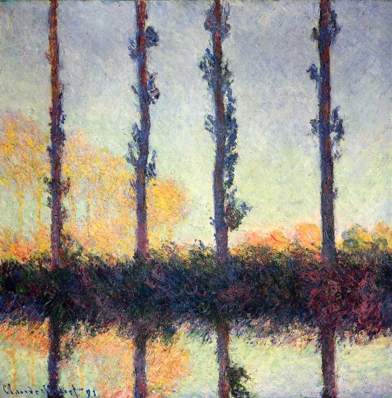 Cloude Monet Classical Oil Paintings Poplars at Giverny 1891 - Click Image to Close