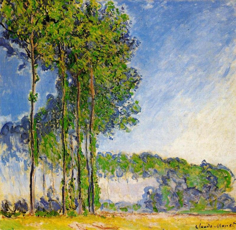 Cloude Monet Oil Paintings Poplars, View from the Marsh 1892 - Click Image to Close