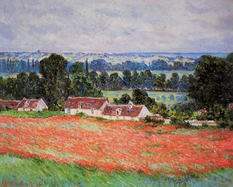 Cloude Monet Oil Painting Poppy Field at Giverny 1885 - Click Image to Close