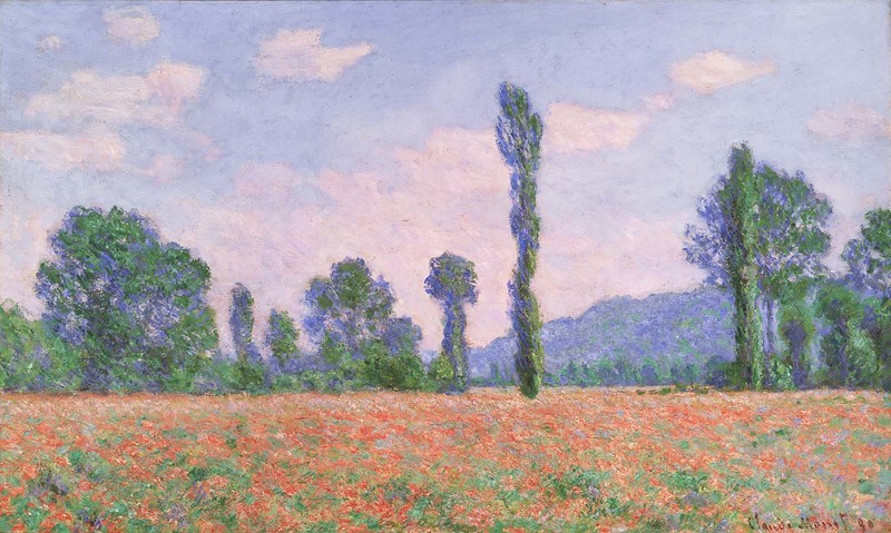 Cloude Monet Oil Paintings Poppy Field in Giverny 1890 - Click Image to Close