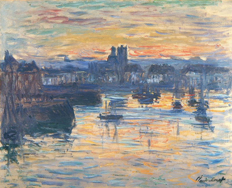 Cloude Monet Oil Painting Port of Dieppe, Evening 1882 - Click Image to Close